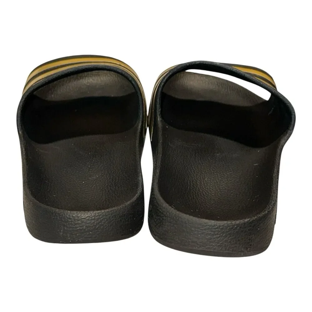 Adidas Adilette Aqua Slides Mens Size 12 Sandal Shoe Black/Gold Metallic EG1758